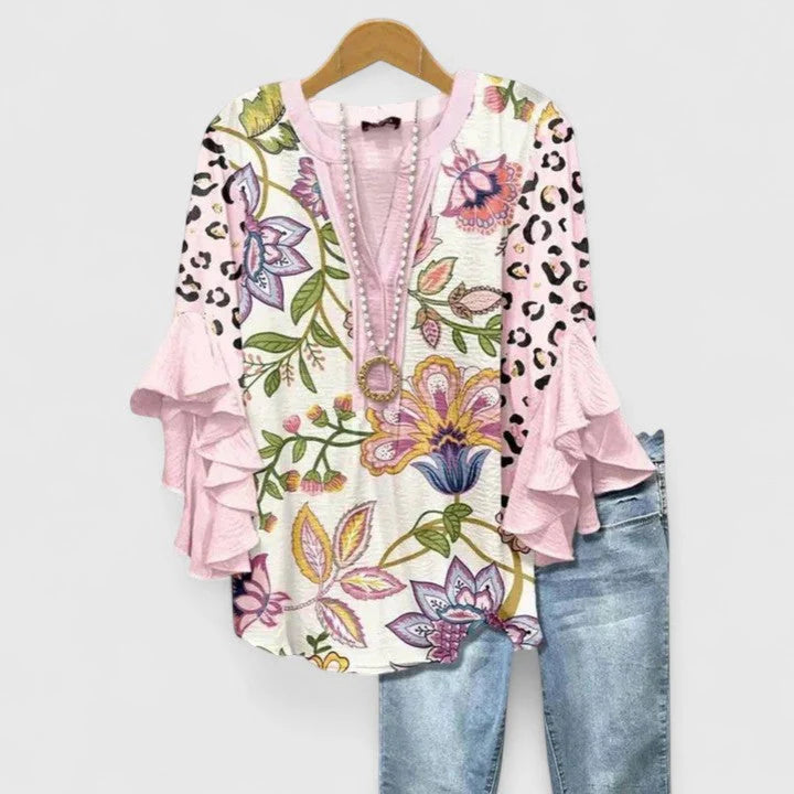 Auris - Blusa Mangas de Volante