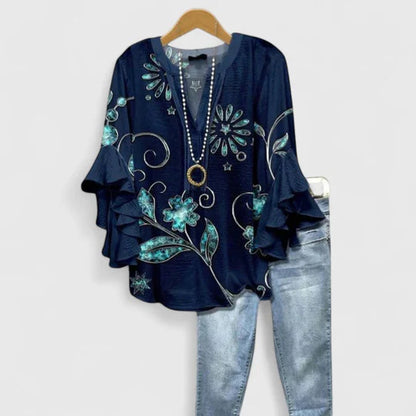 Auris - Blusa Mangas de Volante