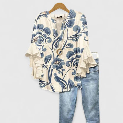 Auris - Blusa Mangas de Volante