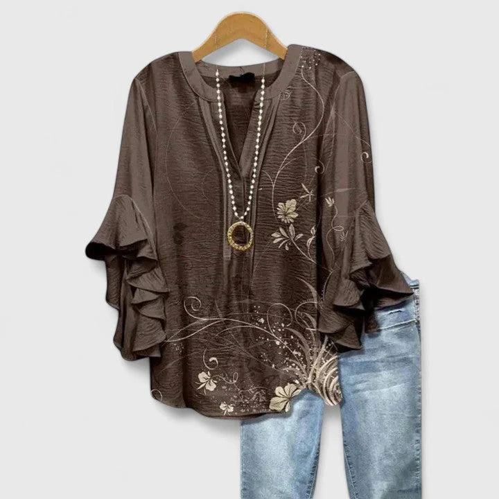 Auris - Blusa Mangas de Volante