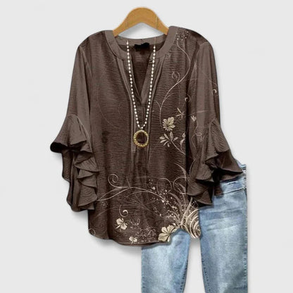 Auris - Blusa Mangas de Volante