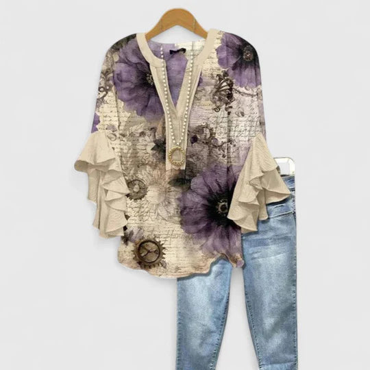 Auris - Blusa Mangas de Volante