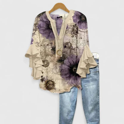 Auris - Blusa Mangas de Volante